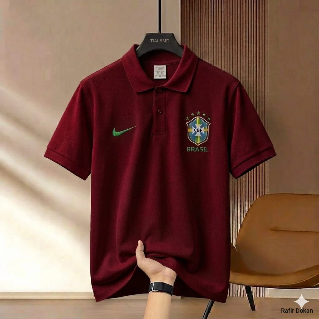 Brazil World Cup Polo Shirt - Embroidered Football Fan Apparel