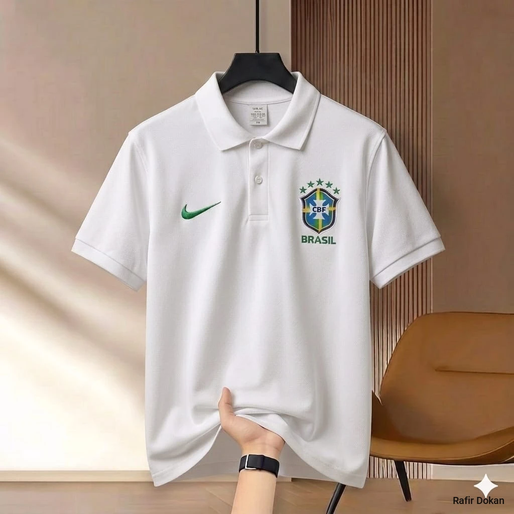 Brazil World Cup Polo Shirt - Embroidered Football Fan Apparel
